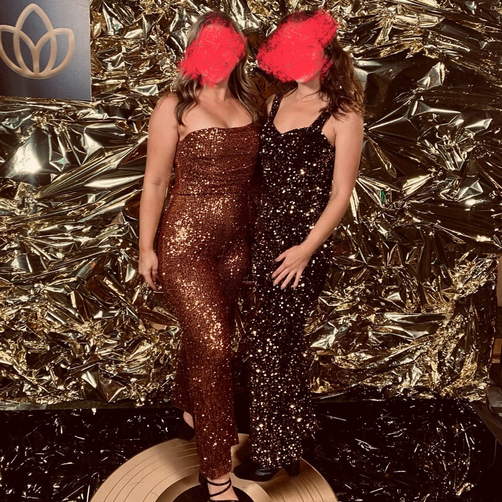 Sequin Black Jumpsuit - Picture 3 of 3